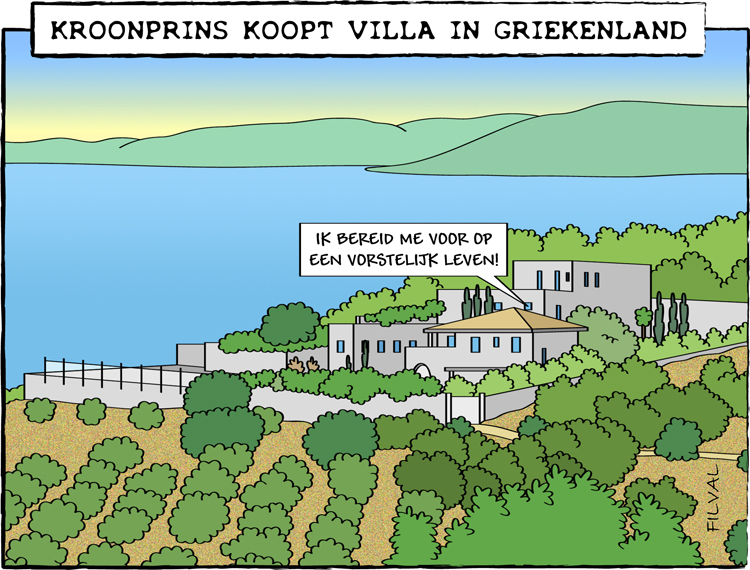 Cartoon villa in Griekenland