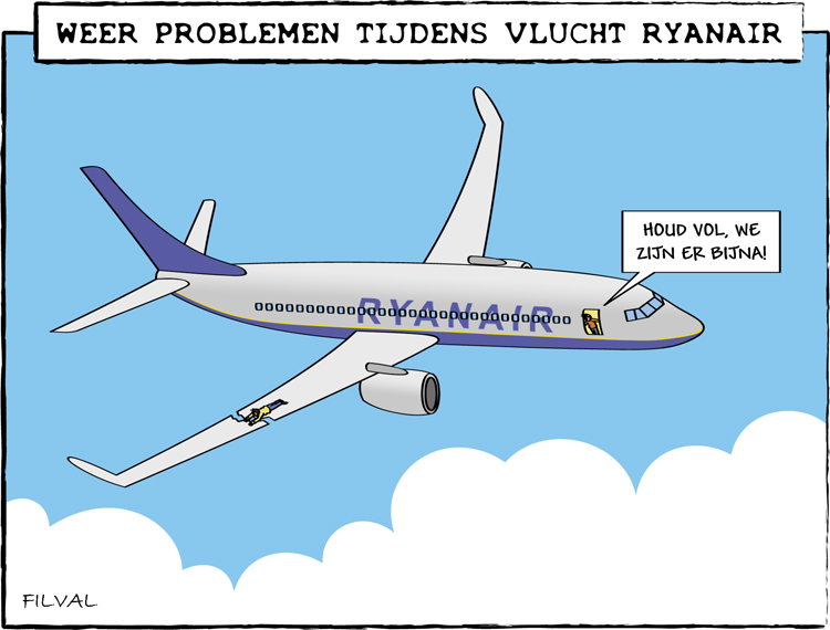 Weer problemen tijdens vlucht Ryanair