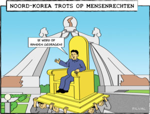 Cartoon mensenrechten Noord-Korea