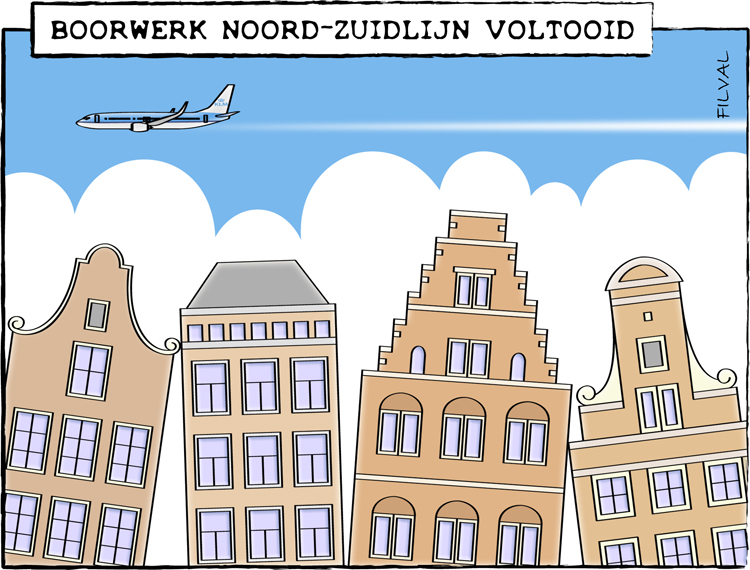 Cartoon boorwerk Noord-Zuidlijn