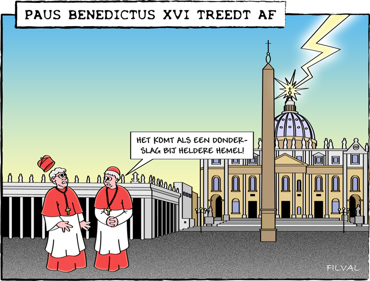 Cartoon paus Benedictus XVI