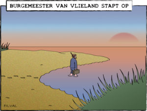 Cartoon burgemeester van Vlieland