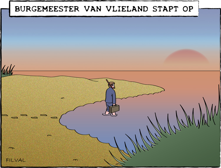 Cartoon burgemeester van Vlieland