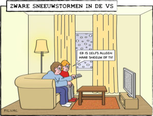 Cartoon zware sneeuwstormen in de VS