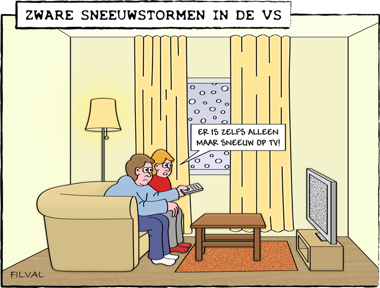 Cartoon zware sneeuwstormen in de VS