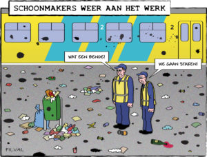 Cartoon schoonmakers