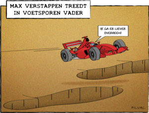 Cartoon Max Verstappen