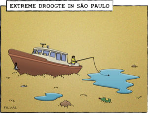 Cartoon extreme droogte in São Paulo