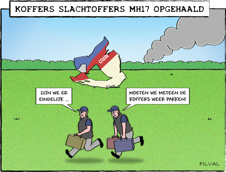 Cartoon koffers slachtoffers MH17