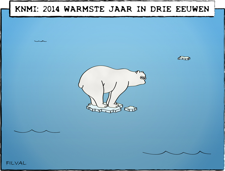 Cartoon warmste jaar in drie eeuwen