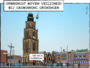 Cartoon veiligheid bij gaswinning Groningen