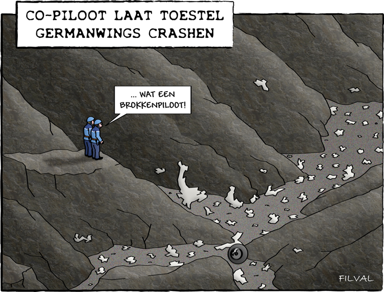 Cartoon co-piloot toestel Germanwings