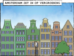 Cartoon vergroening Amsterdam