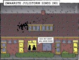 Cartoon zwaarste julistorm sinds 1901