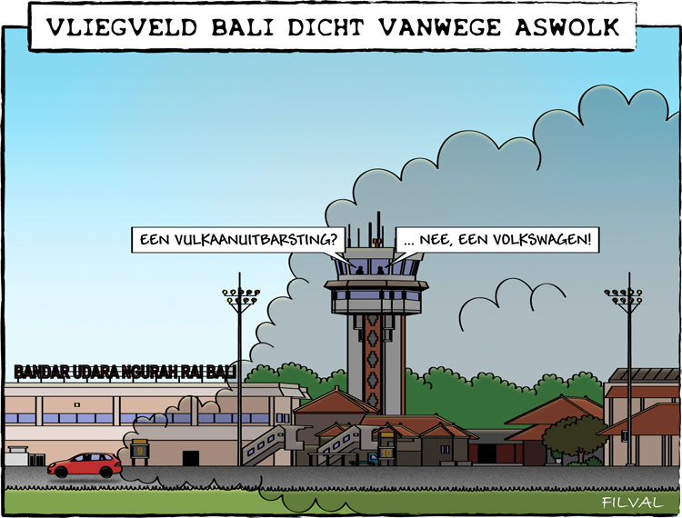 Cartoon vliegveld Bali