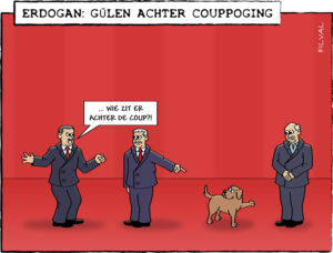Cartoon couppoging Turkije