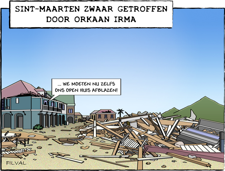 Cartoon orkaan Irma