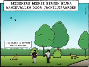 Cartoon bezoekers Beekse Bergen