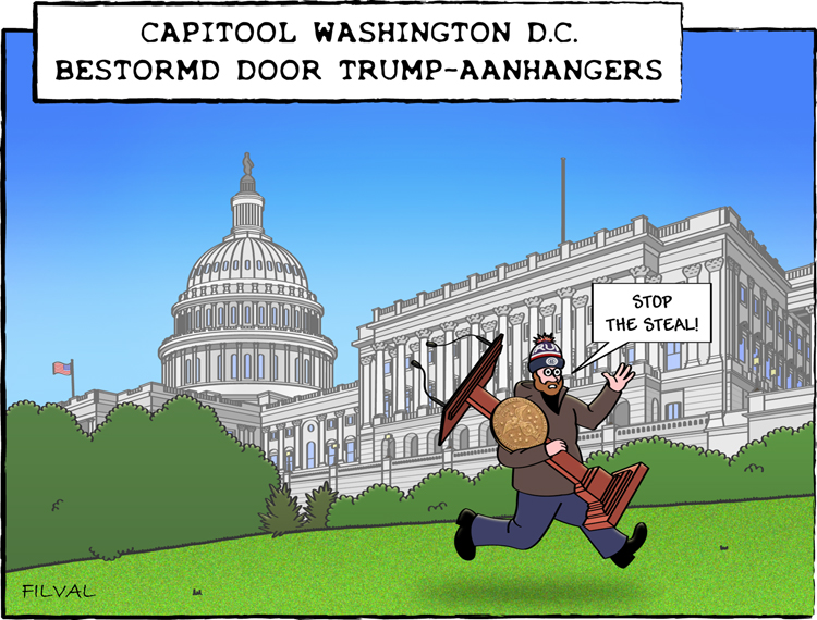 Cartoon Capitool Washington D.C.