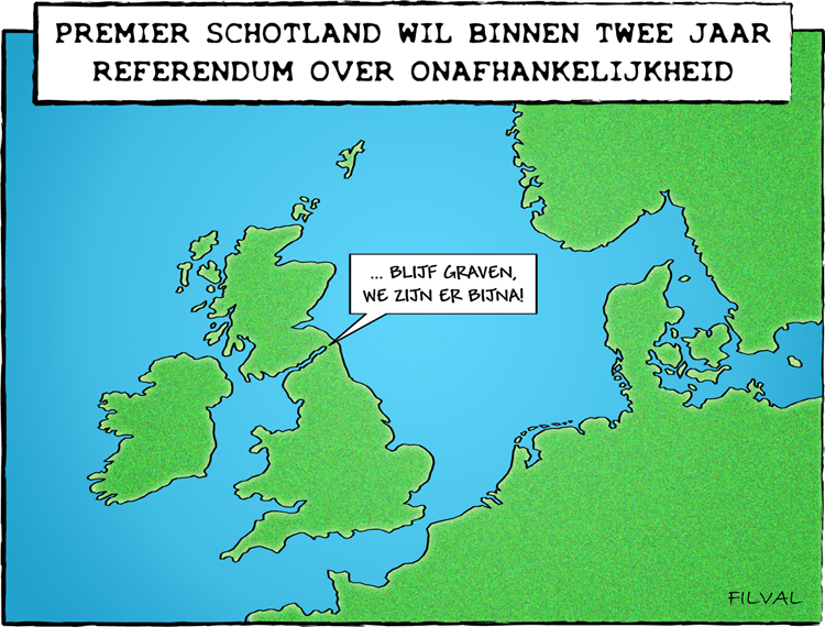 Cartoon referendum Schotland