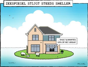 Cartoon zeespiegelstijging